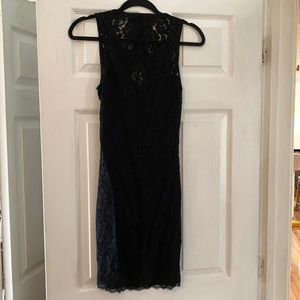 Express black lace mini dress